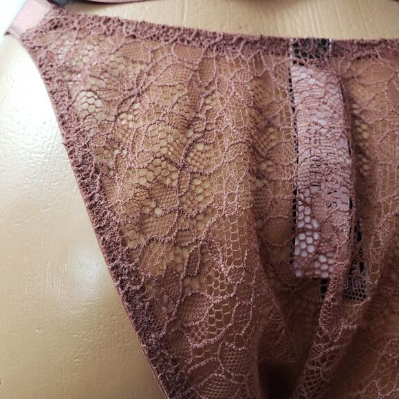 VS Brown Strappy Brazilian Gliitter Sexy TANGA M - Picture 4 of 4